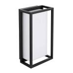 Abbey 14 in. Modern 1-Light Sand Black LED Hardwired Outdoor Wall Lantern Sconce with Acrylic White Shade (1-Pack) (23758)