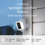 RingSpotlight Cam Plus, Battery - Smart Security Video Camera with LED Lights, 2-Way Talk, Color Night Vision, Black (B09K1HHZTM)