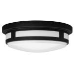 Hampton Bay11 in. Round Black Indoor Outdoor LED Flush Mount Ceiling Light Adjustable CCT 830 Lumens Wet Rated Front or Side Door (54471291)