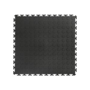 TrafficMasterBlack Raised Coin 18 in. W x 18 in. L x 0.1 in. Thick Rubber Exercise\Gym Flooring Tiles (6 Tiles\Case) (13.5 sq. ft.) (11N-532-18X18HD)