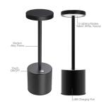 Tzumi 10.25 in. Aura LED Wireless Black Table Lamp with Brilliance