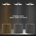 Tzumi 10.25 in. Aura LED Wireless Black Table Lamp with Brilliance