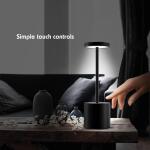 Tzumi 10.25 in. Aura LED Wireless Black Table Lamp with Brilliance