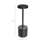 Tzumi 10.25 in. Aura LED Wireless Black Table Lamp with Brilliance