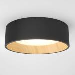 Artika Alton 13 in. Modern Black and Wood 1-Light Integrated LED 3 CCT Flush Mount Ceiling Light Fixture for Kitchen or Bedroom (FM-ALC-HD2WD)