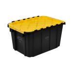 HDX12 Gal. Tough Storage Flip Top Tote in Black with Yellow Lid (999-12G-FLP-HDX)