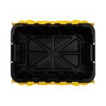 HDX12 Gal. Tough Storage Flip Top Tote in Black with Yellow Lid (999-12G-FLP-HDX)