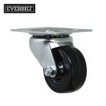 Everbilt 2 in. Black Soft Rubber and Steel Swivel Plate Caster, 90 lb. Load Rating (49477)