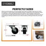 Everbilt 2 in. Black Soft Rubber and Steel Swivel Plate Caster, 90 lb. Load Rating (49477)