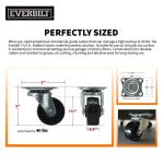 Everbilt 1-1/2 in. Black Soft Rubber and Steel Swivel Plate Caster, 40 lb. Load Rating (49489)