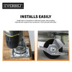 Everbilt 3 in. Black Soft Rubber and Steel Swivel Plate Caster with Locking Brake, 175 lb. Load Rating (49511)