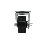 Everbilt 3 in. Black Soft Rubber and Steel Swivel Plate Caster with Locking Brake, 175 lb. Load Rating (49511)