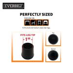 Everbilt 4-Pack Black Rubber Leg Caps for Table, Chair, and Furniture Leg Floor Protection, 1 in. (49128)