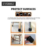 Everbilt 4-Pack Black Rubber Leg Caps for Table, Chair, and Furniture Leg Floor Protection, 1 in. (49128)