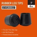 Everbilt 4-Pack Black Rubber Leg Caps for Table, Chair, and Furniture Leg Floor Protection, 1 in. (49128)