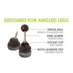 GorillaFelt 1 in. Swivel Felt Pads Screw-in 8-Pack - Gorilla Floor Protection (H259)