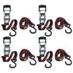 Husky12 ft. x 1 in. Ratchet Tie-Down Straps with S-Hook (4-Pack) (FH0829)