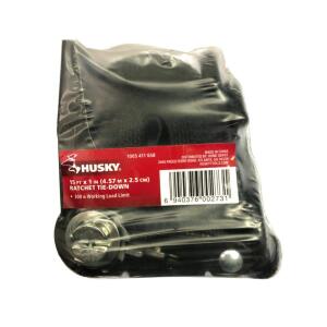 Husky 15 ft. x 1 in. Ratchet Tie-Down Strap with S-Hook (FH0867)