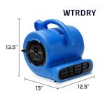 B-Air1/4 HP Air Mover Blower Fan for Water Damage Restoration Carpet Dryer Floor Home and Plumbing Use in Blue(BA-VP-25-BL)