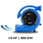 B-Air1/4 HP Air Mover Blower Fan for Water Damage Restoration Carpet Dryer Floor Home and Plumbing Use in Blue(BA-VP-25-BL)