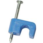 Gardner Bender 1/4 in. Polyethylene Clip-On Category 3 and 5 Data Cable Staple, Blue (100-Pack) (PTP-100BX)