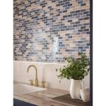 Jeffrey CourtNew Moon Blue 11.875 in. x 11.625 in. Interlocking Glossy Glass Mosaic Tile (0.958 sq. ft./Each) (95993)