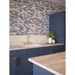 Jeffrey CourtNew Moon Blue 11.875 in. x 11.625 in. Interlocking Glossy Glass Mosaic Tile (0.958 sq. ft./Each) (95993)