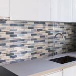 Jeffrey CourtNew Moon Blue 11.875 in. x 11.625 in. Interlocking Glossy Glass Mosaic Tile (0.958 sq. ft./Each) (95993)