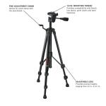 Bosch Compact Tripod with Extendable Height for Use with Line Lasers, Point Lasers, and Laser Distance Tape Measuring Tools (BT 150)