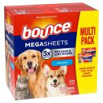 Bounce Pet Hair and Lint Guard Mega Fresh Scent Dryer Sheets (130-Count) (003077205247)