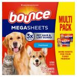 Bounce Pet Hair and Lint Guard Mega Fresh Scent Dryer Sheets (130-Count) (003077205247)