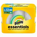 Bounty Essentials Select-A-Size White Paper Towels Double Rolls 6