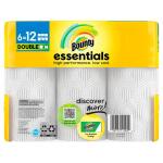 Bounty Essentials White Paper Towel Roll – 6 Double Rolls, Select-A-Size (003077211095)