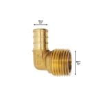 Apollo1/2 in. Brass PEX-B Barb x 1/2 in. Male Pipe Thread Adapter 90-Degree Elbow (APXME12)