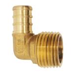 Apollo1/2 in. Brass PEX-B Barb x 1/2 in. Male Pipe Thread Adapter 90-Degree Elbow (APXME12)