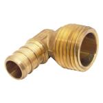 Apollo1/2 in. Brass PEX-B Barb x 1/2 in. Male Pipe Thread Adapter 90-Degree Elbow (APXME12)