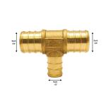 Apollo3/4 in. x 3/4 in. x 1/2 in. Brass PEX-B Barb Reducing Tee (APXT343412)