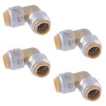 SharkBiteMax 1/2 in. Brass Push-to-Connect 90-Degree Elbow Fitting Pro Pack 4-Pack (UR248J4)