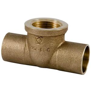 Everbilt1/2 in. Forged Bronze Lead-Free Cup x Cup x FIP Tee Fitting (C712LFHD12)