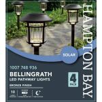 Hampton BayBellingrath 10 Lumen Bronze LED Weather Resistant Outdoor Solar Path Light with Plastic Lens 4-Pack (P3100-01-12)