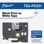 Brother.5 in. x 26-1/5 ft. Electrical Tape Black on White Cable/Wire (TZe-FX231SP)