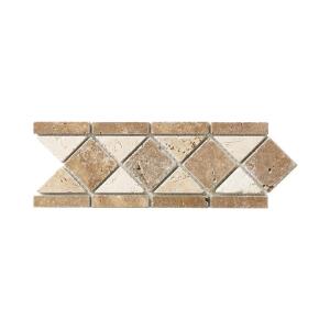 Jeffrey CourtTumbled Noce Listello 4 in. x 12 in. Decorative Accent Travertine Floor and Wall Tile (99104)