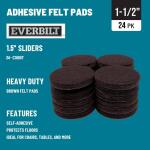 Everbilt 24-Pack 1-1/2 in. Brown Round Heavy Duty Self-Adhesive Furniture Pads (49876)