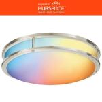 Commercial Electric 16 in. Smart Round RGB Color Selectable LED Brushed Nickel Flush Mount 