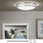 Commercial Electric 16 in. Smart Round RGB Color Selectable LED Brushed Nickel Flush Mount 