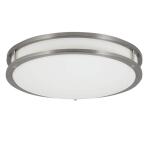 Commercial Electric 16 in. Smart Round RGB Color Selectable LED Brushed Nickel Flush Mount 