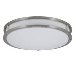 Commercial Electric 16 in. Smart Round RGB Color Selectable LED Brushed Nickel Flush Mount 