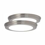 Commercial Electric13 in. Brushed Nickel Selectable CCT Color Changing LED Round Ceiling Flush Mount Light Fixture (2-Pack) (JJU3011L-2/BN)