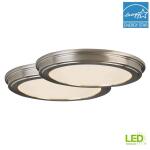 Commercial Electric13 in. Brushed Nickel Selectable CCT Color Changing LED Round Ceiling Flush Mount Light Fixture (2-Pack) (JJU3011L-2/BN)