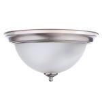 Commercial Electric 13 in. 2-Pack Brushed Nickel Flush Mount with Frosted Glass Shade (2-Light)(EFG8012A-BN)